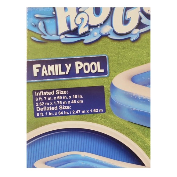 Kids POOL 🏖️ H2OGO Rectangular Inflatable 8ft 7in x 69in x 18in - Picture 8 of 12
